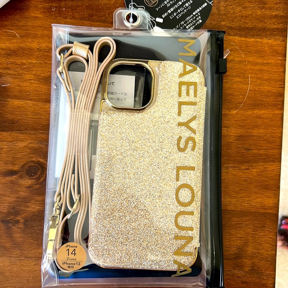 iPhone case gold sparkly for iPhone 13 2 lens case / iPhone 14. From Japan.